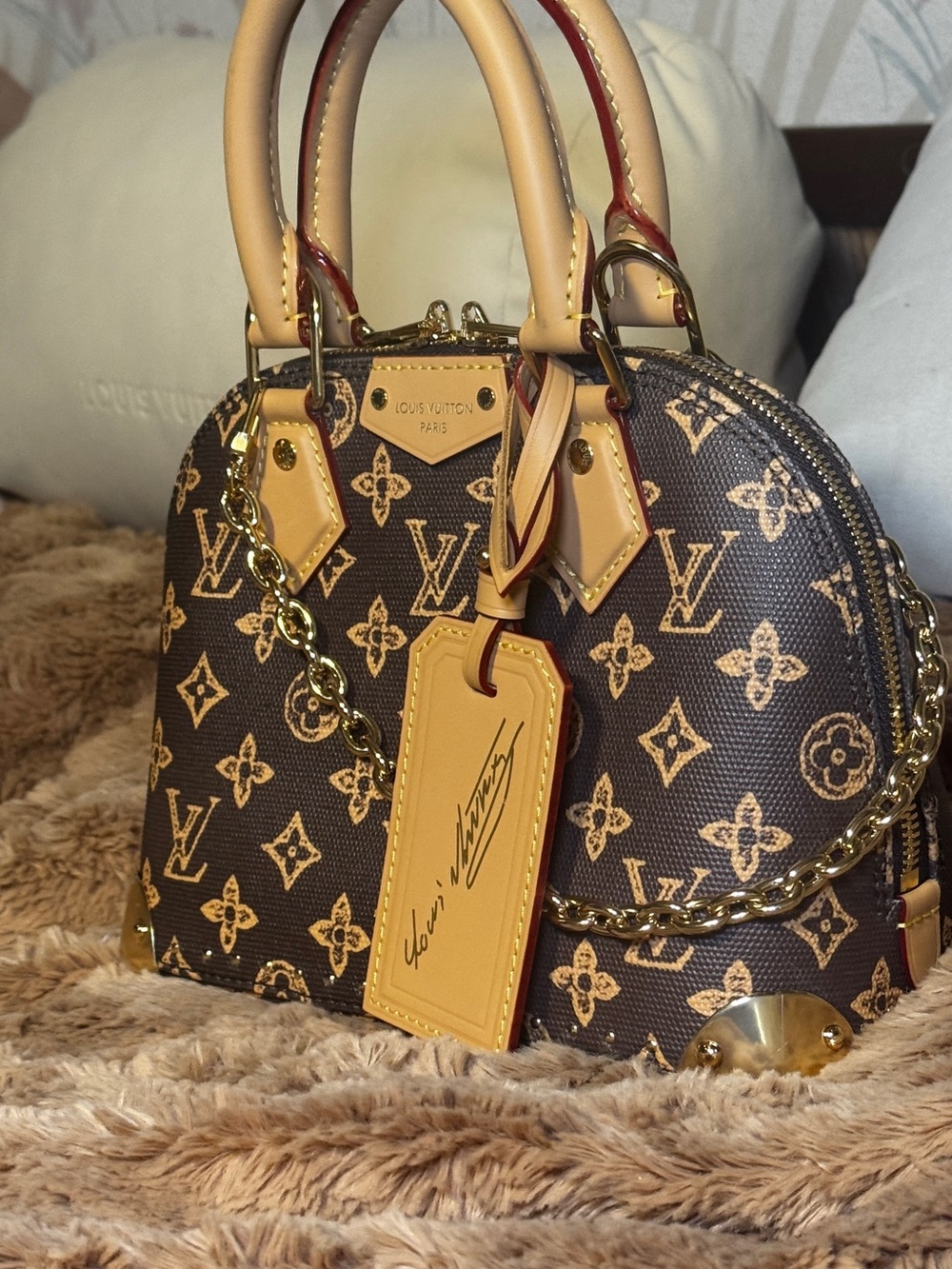 Louis Vuitton 130 yr Anniversary Brown Monogram Alma BB Trunk Bag